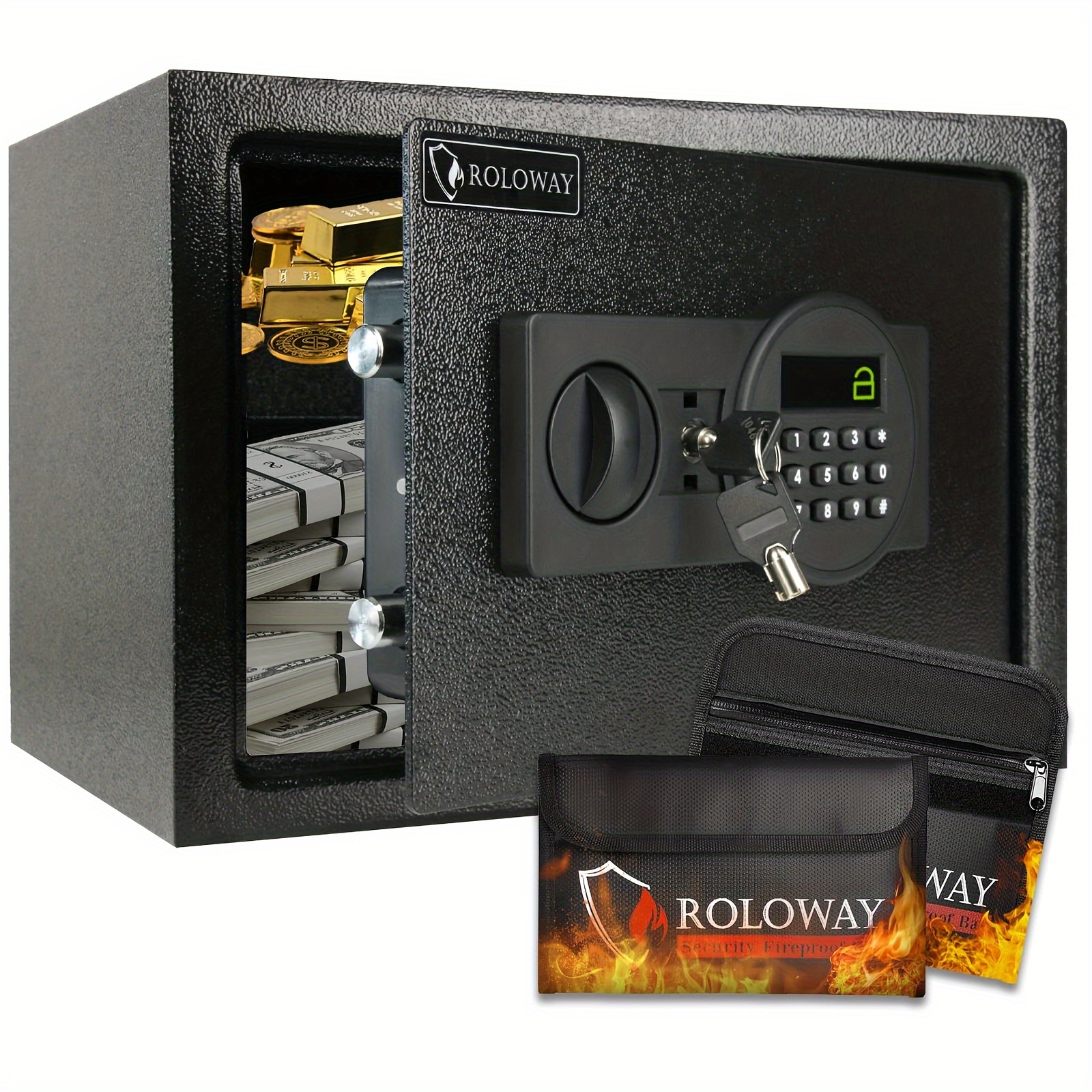 

Fireproof Safes With & Water-resistant Bag, Superior Security Available In Multiple Sizes (0.8 Cubic)