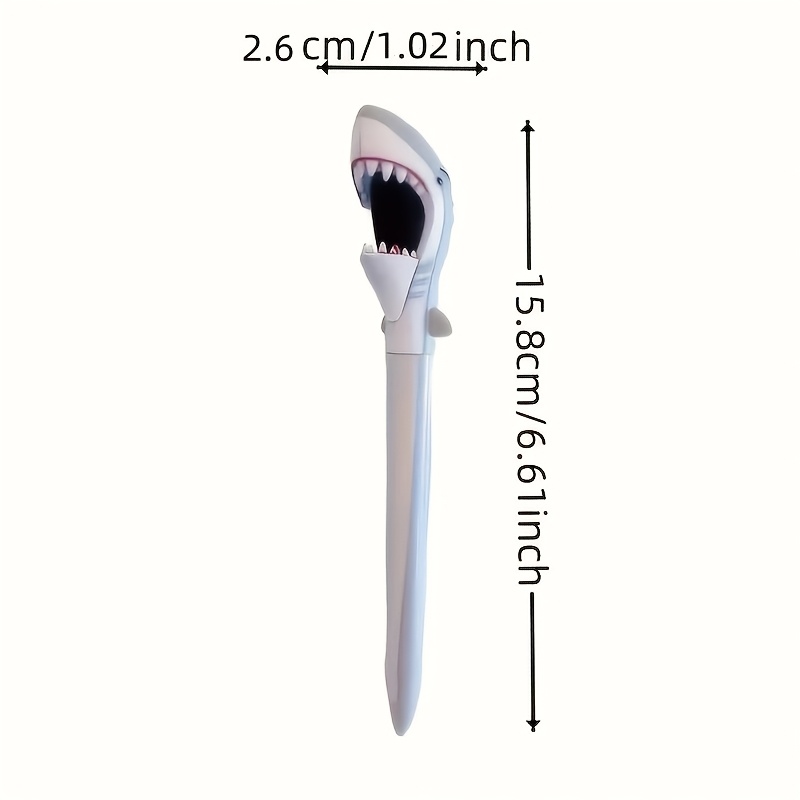 An Interesting Shark-shaped Ballpoint Pen, Retractable Fine Tip, Plastic Material, Round Body, Lightweight And Portable, Suitable For Students And Office Supplies