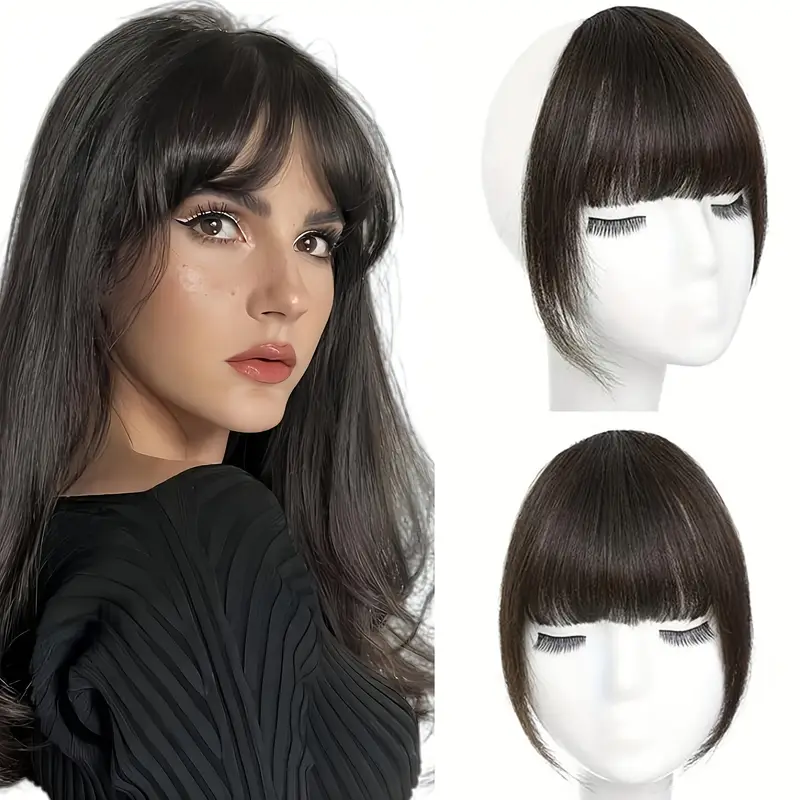 1pc womens synthetic fiber clip in bangs invisible mini bb clip comfortable breathable net straight hair daily wear hairpiece details 1