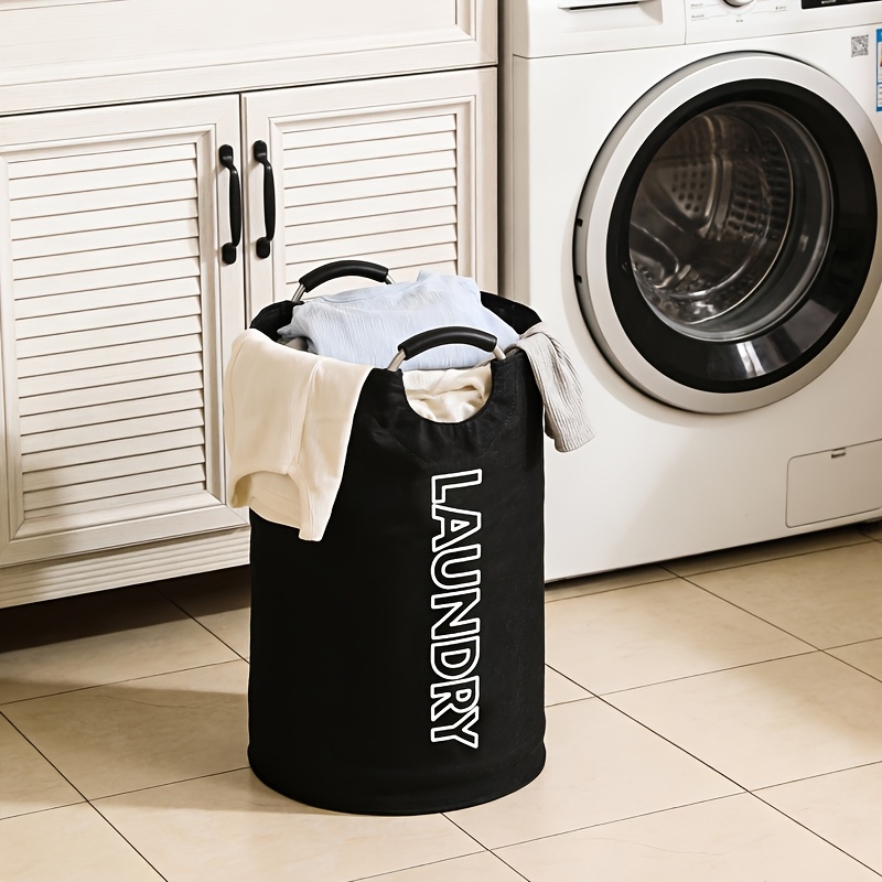 Image of Home Storage Bucket Heavy-duty Large Handle Suitable For Laundry Room Clothing Storage Miscellaneous Storage Basket 600d Oxford Cloth Foldable Storage, Laundry Hampers