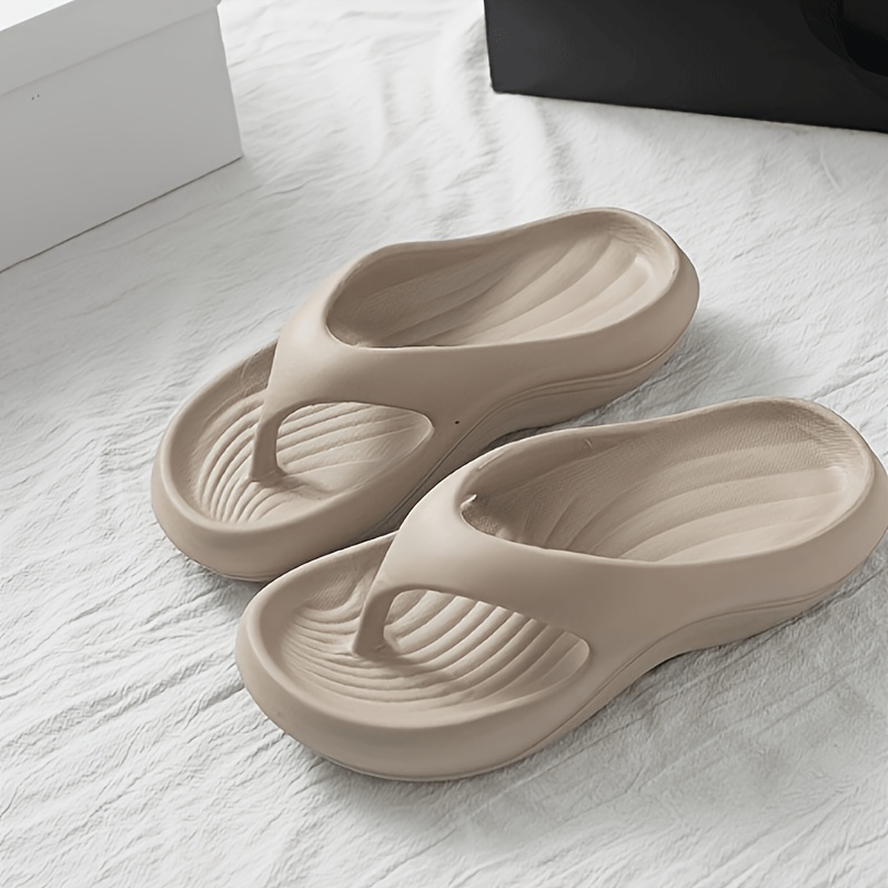 TEMU Flip Flops For Men Women, Thick Sole Eva Thong Sandals With Arch Support, Non-slip Casual Beach And Pool Slides, Women Shoes