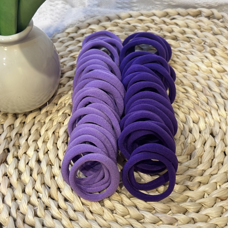 Kleine Satin-Haargummis (2 Stück, Violett) – Weich, Seidig, Knickfrei Für Feines Haar