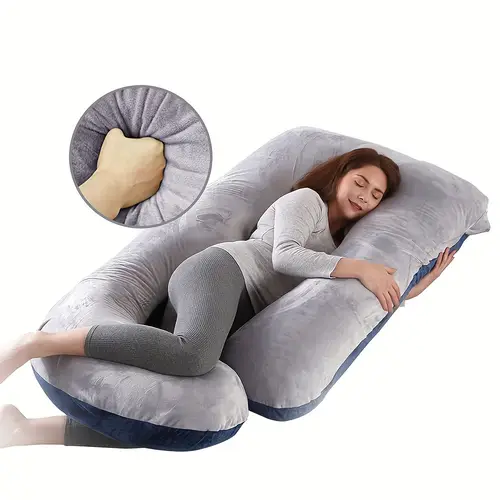 60 j shaped pregnancy pillow with velvet cover full body support for back legs belly medium soft ergonomic maternity pillow for expecting women lightweight portable ideal gift for family