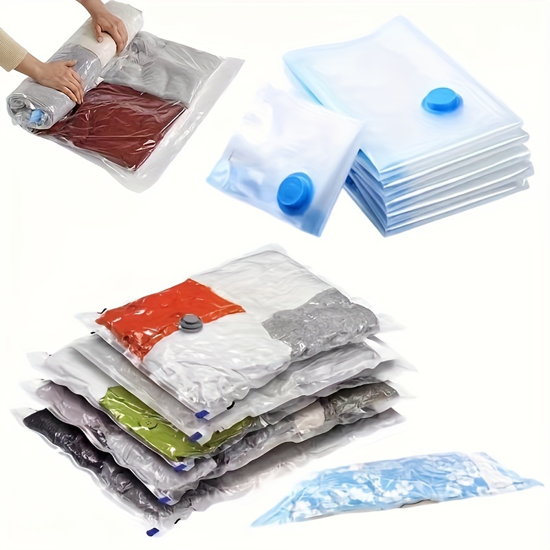 multi size space saving vacuum storage bag set with manual pump plastic rectangular multi purpose no electricity required safe sealed details 7