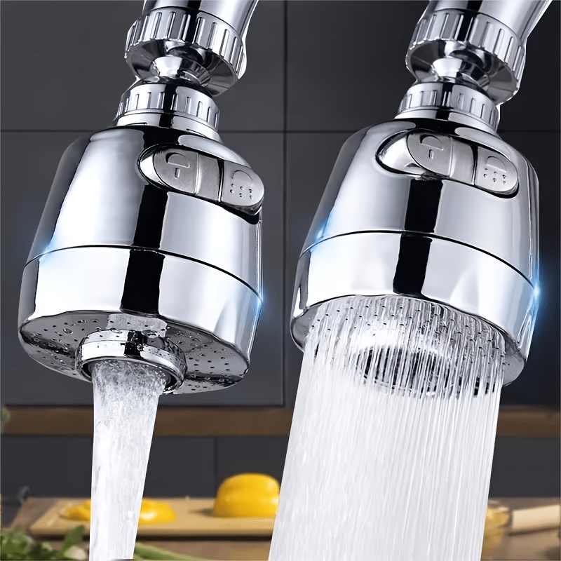 Image of 1pc/2pcs Rotating Kitchen Faucet Dual Water Flow Mode Adapter Shower Head Bathroom Water-saving Faucet Nozzle Filter Bubble