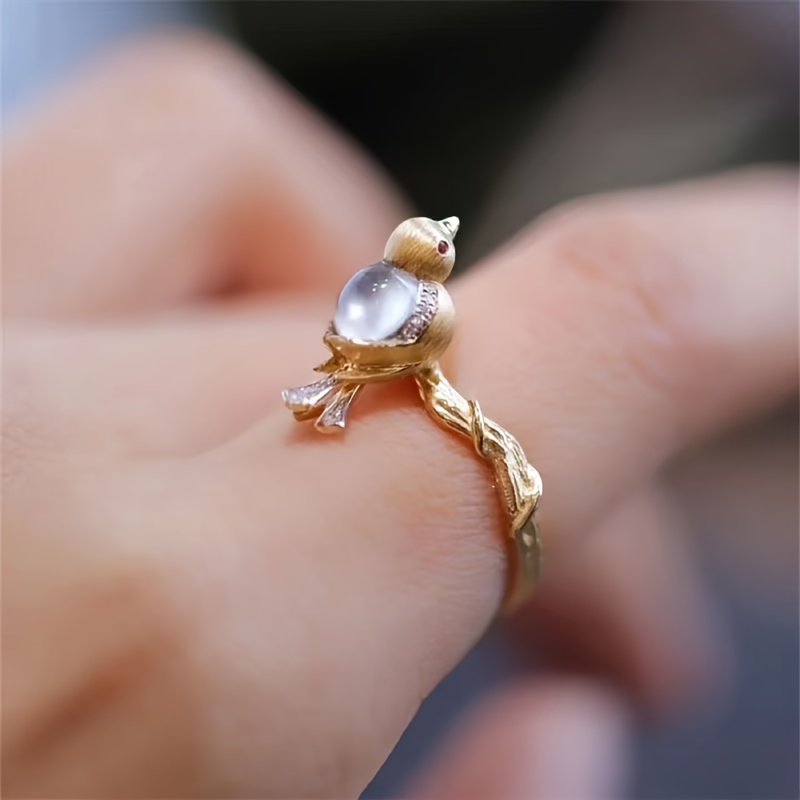 TEMU A Cute Magpie Bird Ring For Women, Featuring A Vintage And Elegant Style, Everyday Wear And Celebrating Special Occasions