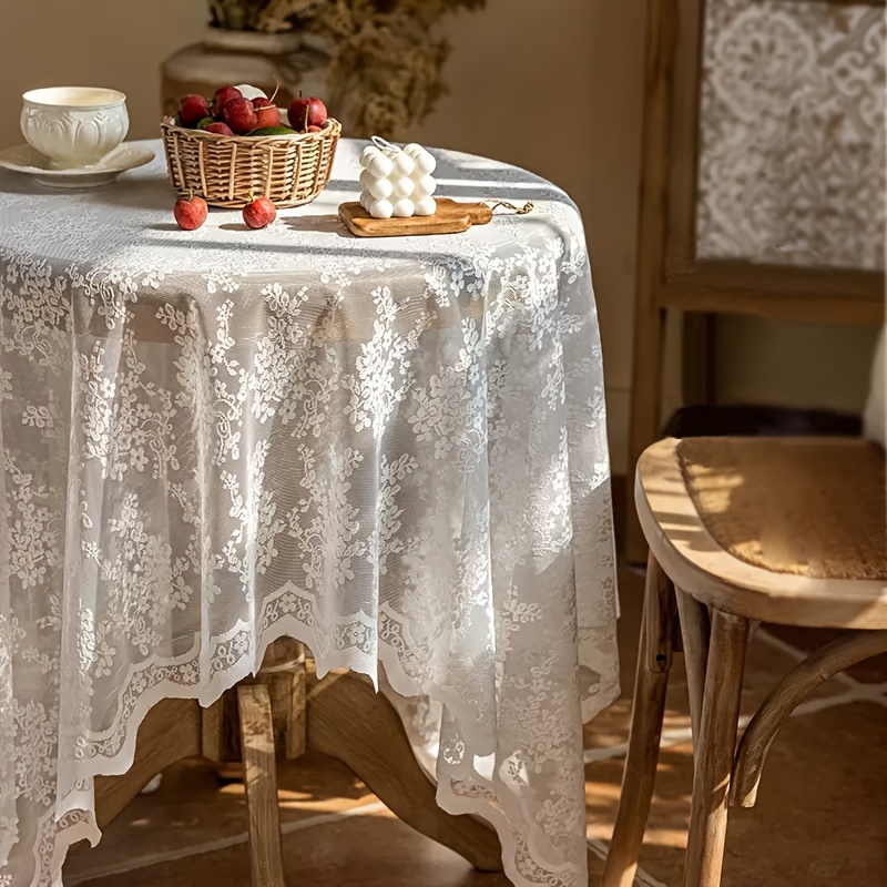 TEMU Mantel de encaje de lujo estilo francés , mantel rectangular para decoración de comedor, adecuado para , fiestas, festivos, restaurantes, mesas