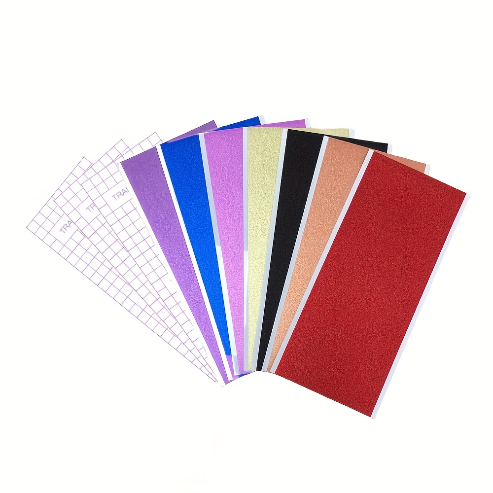Image of Set Of 10 Self-adhesive Glitter Vinyl Sheets Designed , , Maker 3, And 3 Crafting Machines. This Permanent Shimmer Vinyl Is Perfect For Decorative Stickers, Mugs, Window Decals, And Car Graphics