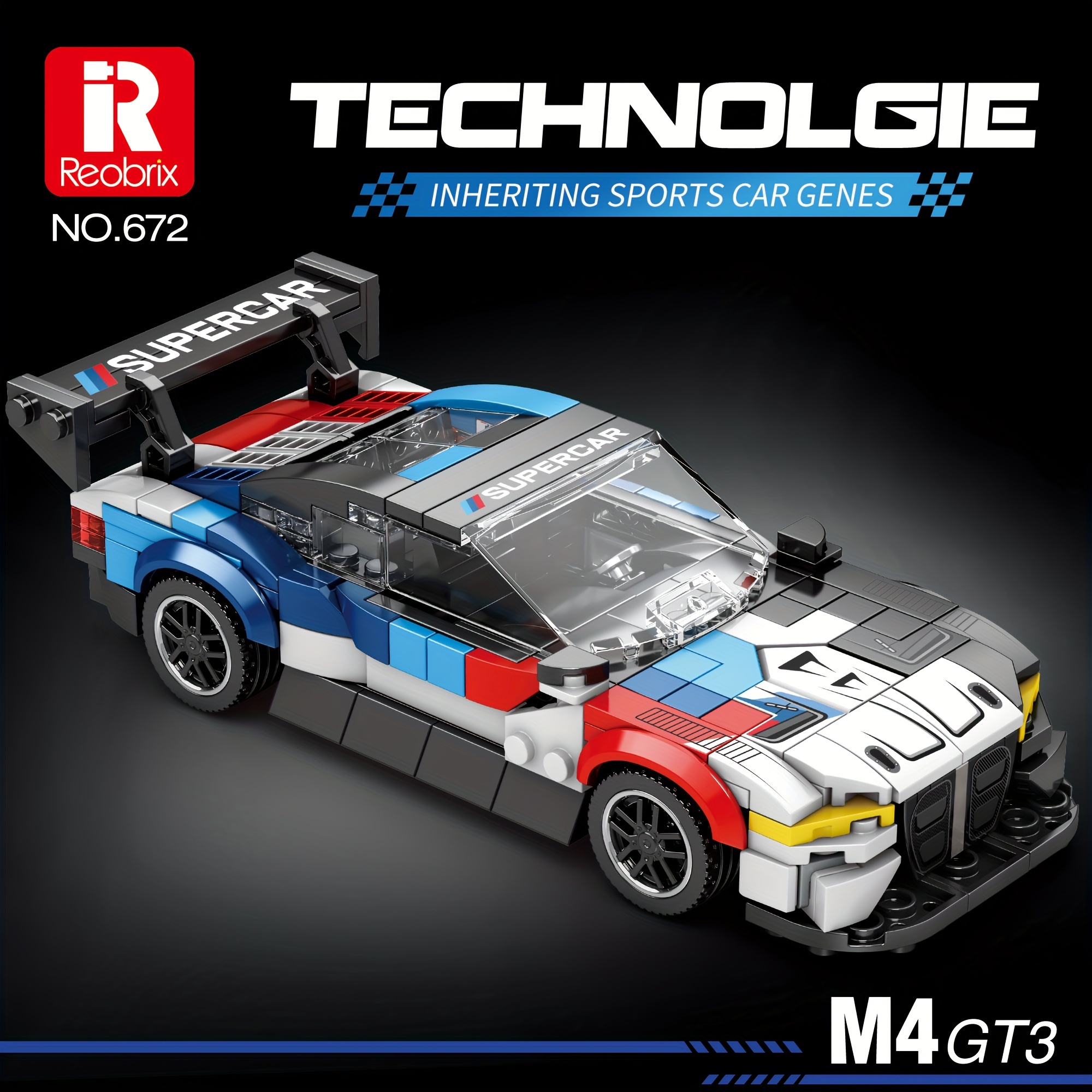 

Reobrix 672 Racing Car Building Toys, Collectible Car Model Building Kits, Moc Display Model Sports Car Building Set, A Great Gift For Car Lovers (385pcs)