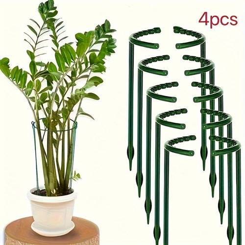 4pcs adjustable plastic plant cages supports flexible stackable stakes for indoor potted plants greenhouses garden climbers