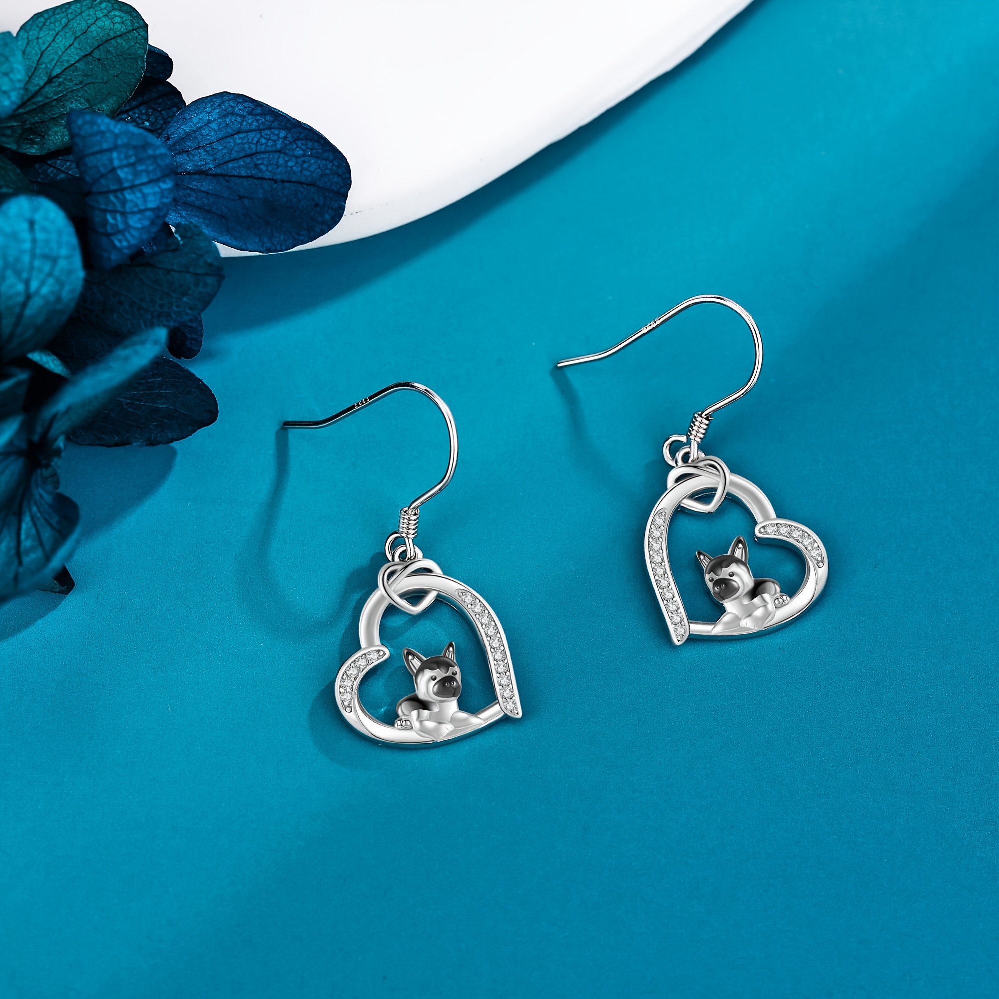 Women's S925 Sterling Silver Dog Earrings for German Shepherd Lovers