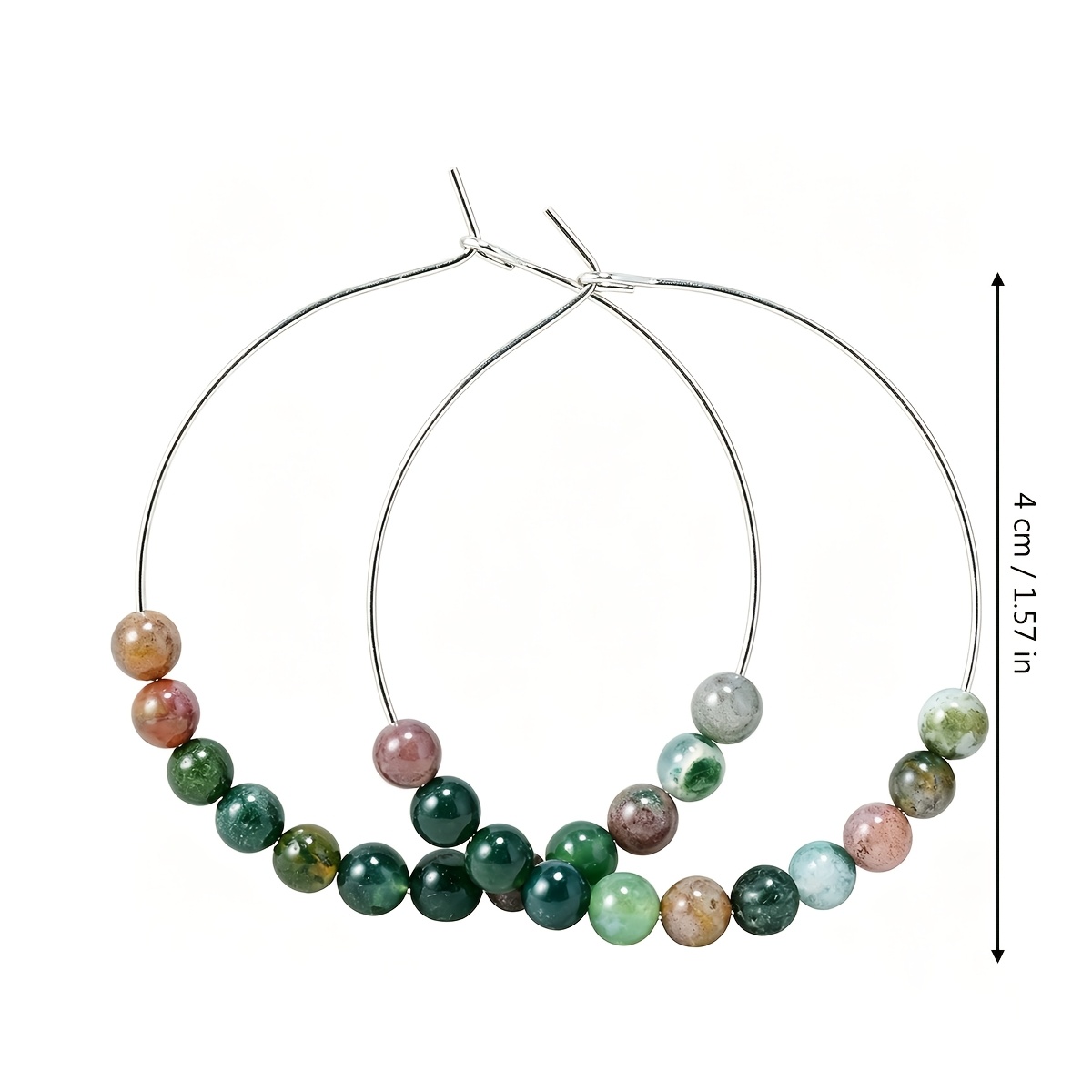 1 Pair Indian Agate Bohemian Fashionable Earrings