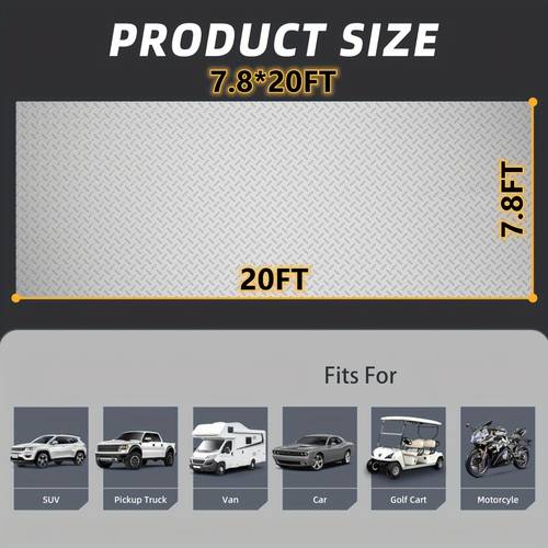 7 8x20 ft floor mat 2 8mm non slip diamond plate pvc parking mat heavy duty flooring roll for workshop rv trailer golf cart gray