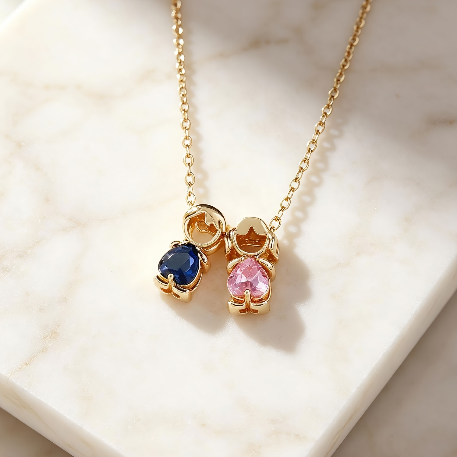 TEMU Collana con ciondolo a forma di cuore multicolore rosa e blu con zirconia, intarsiata con zirconia colorata, accessorio di moda ed elegante per