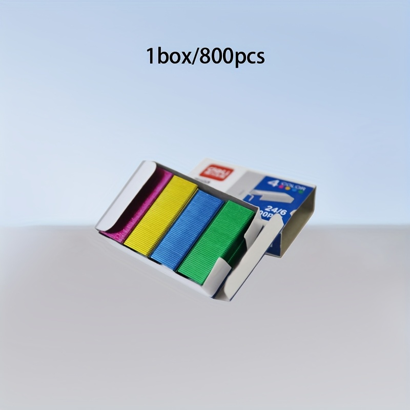 A Box Of 800 Size - 24/6 Size, In Colors, Made Of High-strength Steel, Durable Metal Paper Clips, Easy To Different Documents, Perfect For Use In Offices, Schools, And Homes