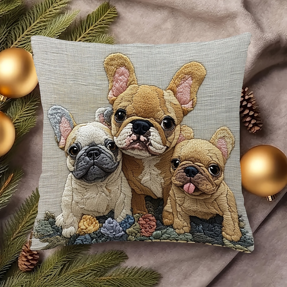 

French Double-sided - , 18x18 Cushion For Bedroom & , Zip