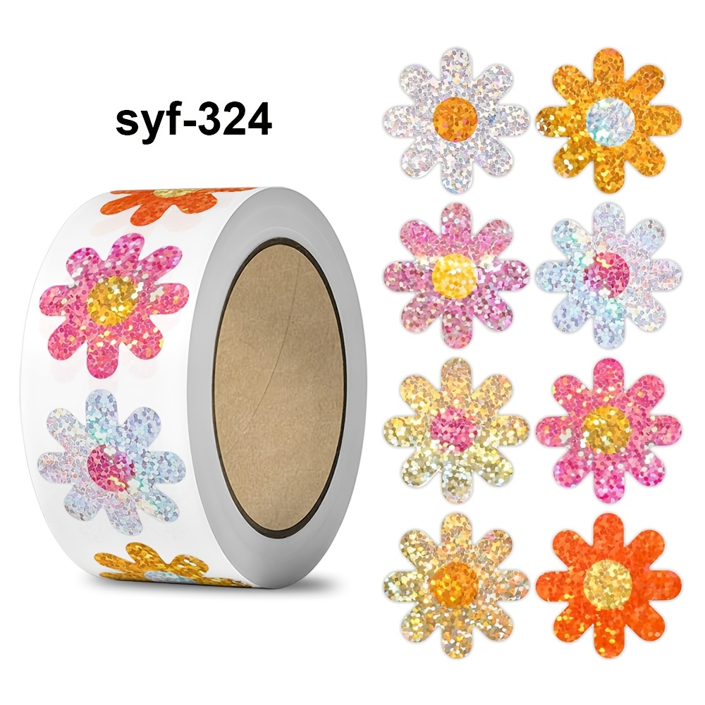 Laser-colored Flower Series Self-adhesive Stickers
