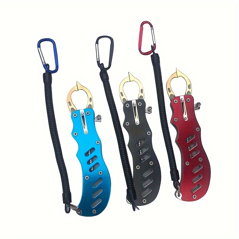 1pc Portable Two-Tone Plastic Fishing Lip Gripper With Rope