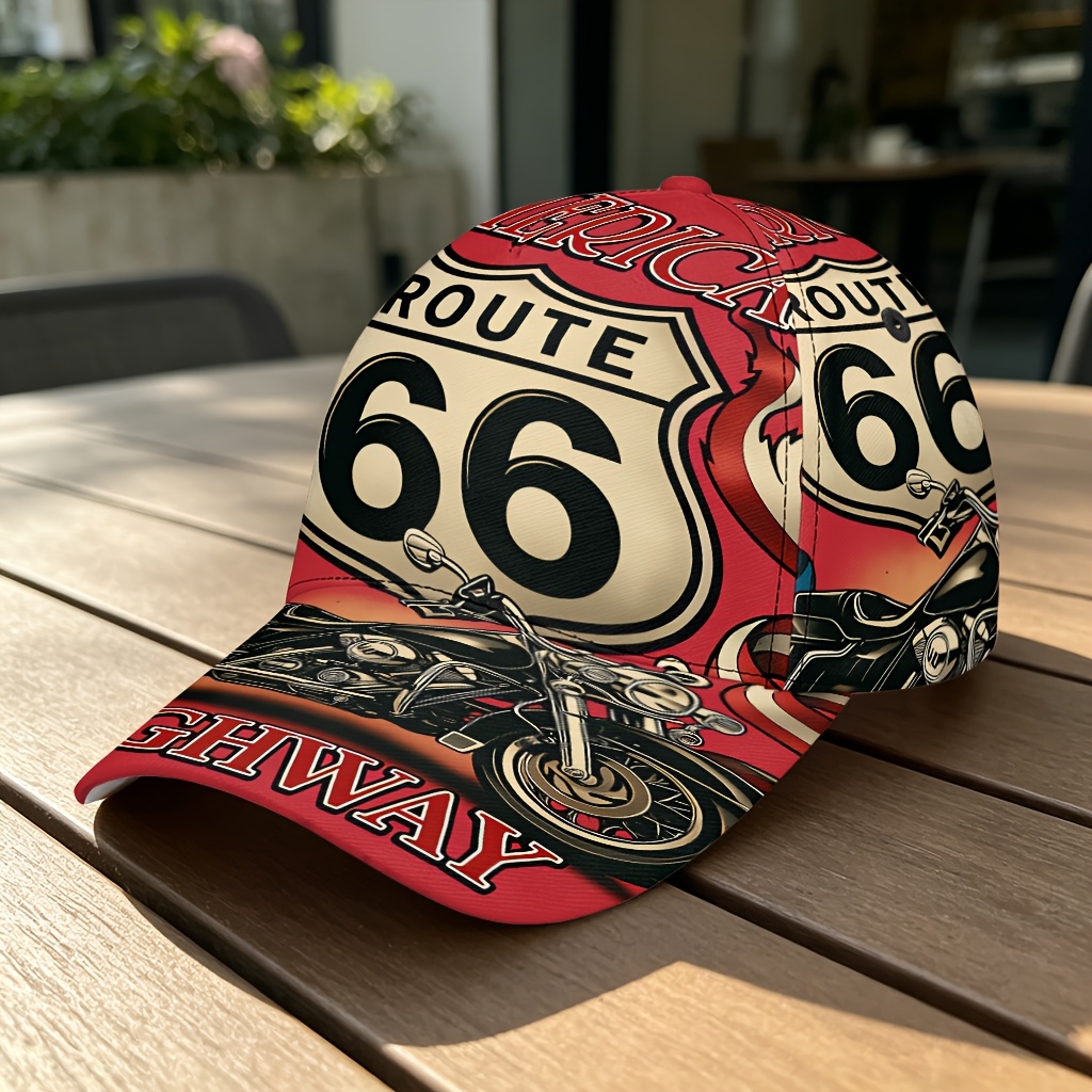 TEMU 1 pièce Casquette de baseball vintage avec imprimé emblématique - Snapback réglable, légère, adaptée aux tenues rétro américaines, aux vêtements