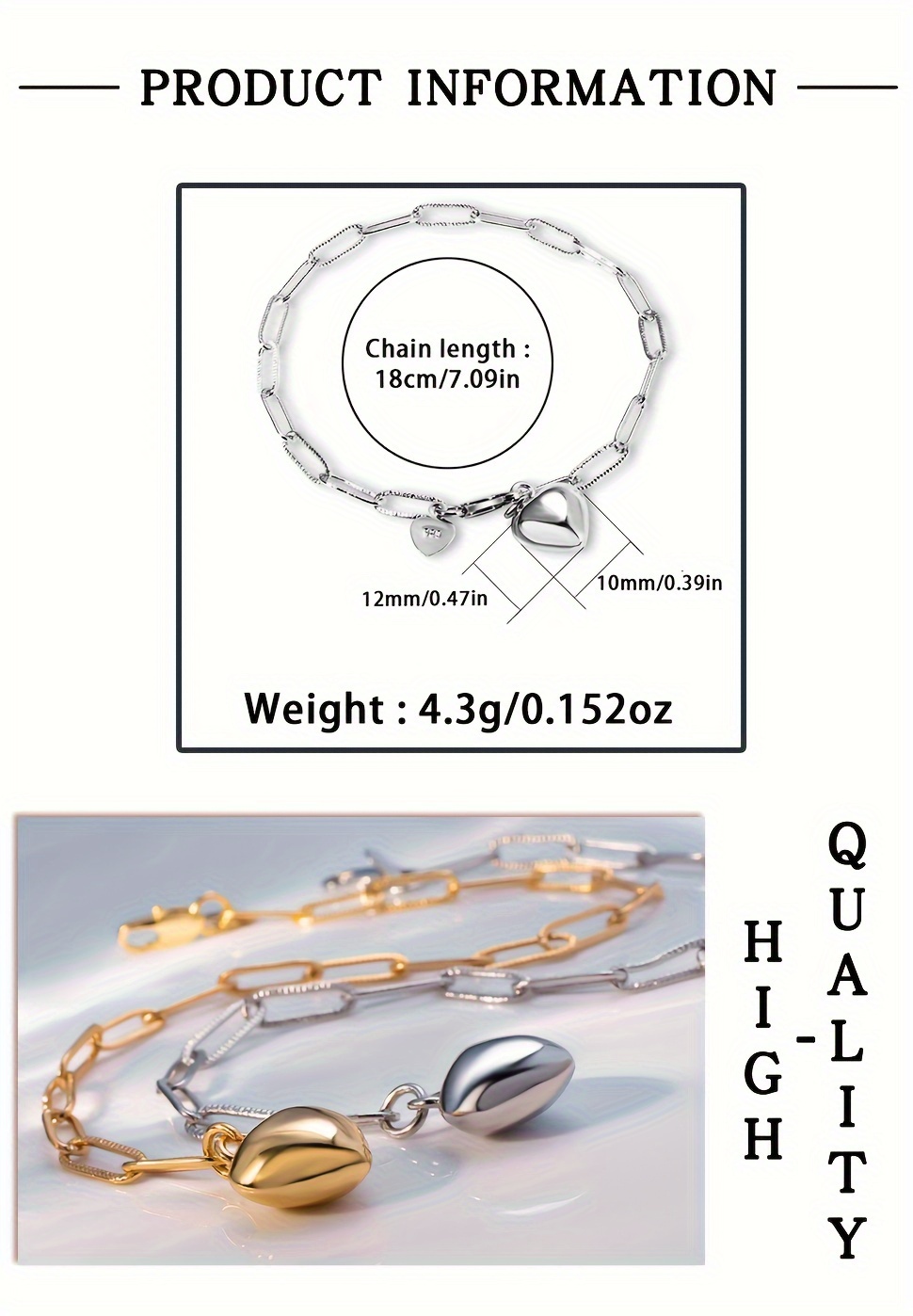 925 sterling silvery chain bracelet with heart charm vintage style fashion jewelry for women charm bracelet details 1