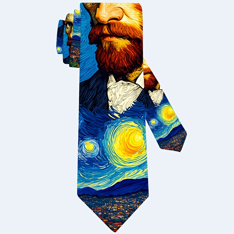 TEMU 1 pezzo, Stampa Tema Van Gogh, Perfetta per Feste, Vacanze e Abbigliamento Casual, Accessorio di Moda per le Vacanze | Elegante - Regalo per