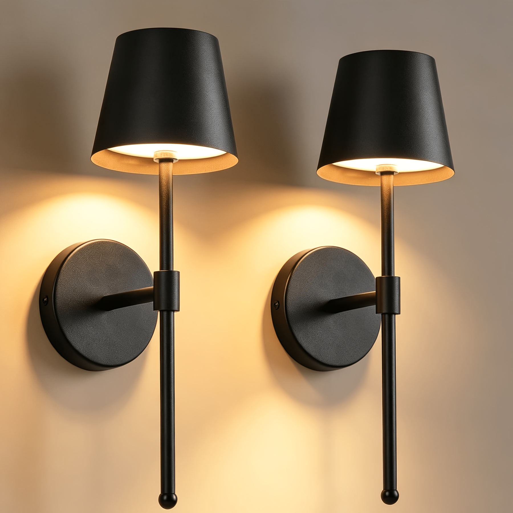 TEMU 2-light Set, Led Wall Sconces, Rechargeable, Color-adjustable, , Ideal For Bedrooms And Living Rooms, Ambiance, Holiday Decor