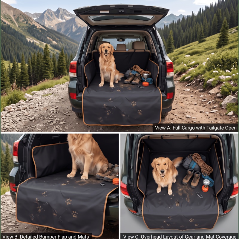 TEMU Extended Rear Trunk Liner, Spacious Cargo Mat For Dogs And Outdoor Gear, Perfect For Suv Camping Hiking Road Trips