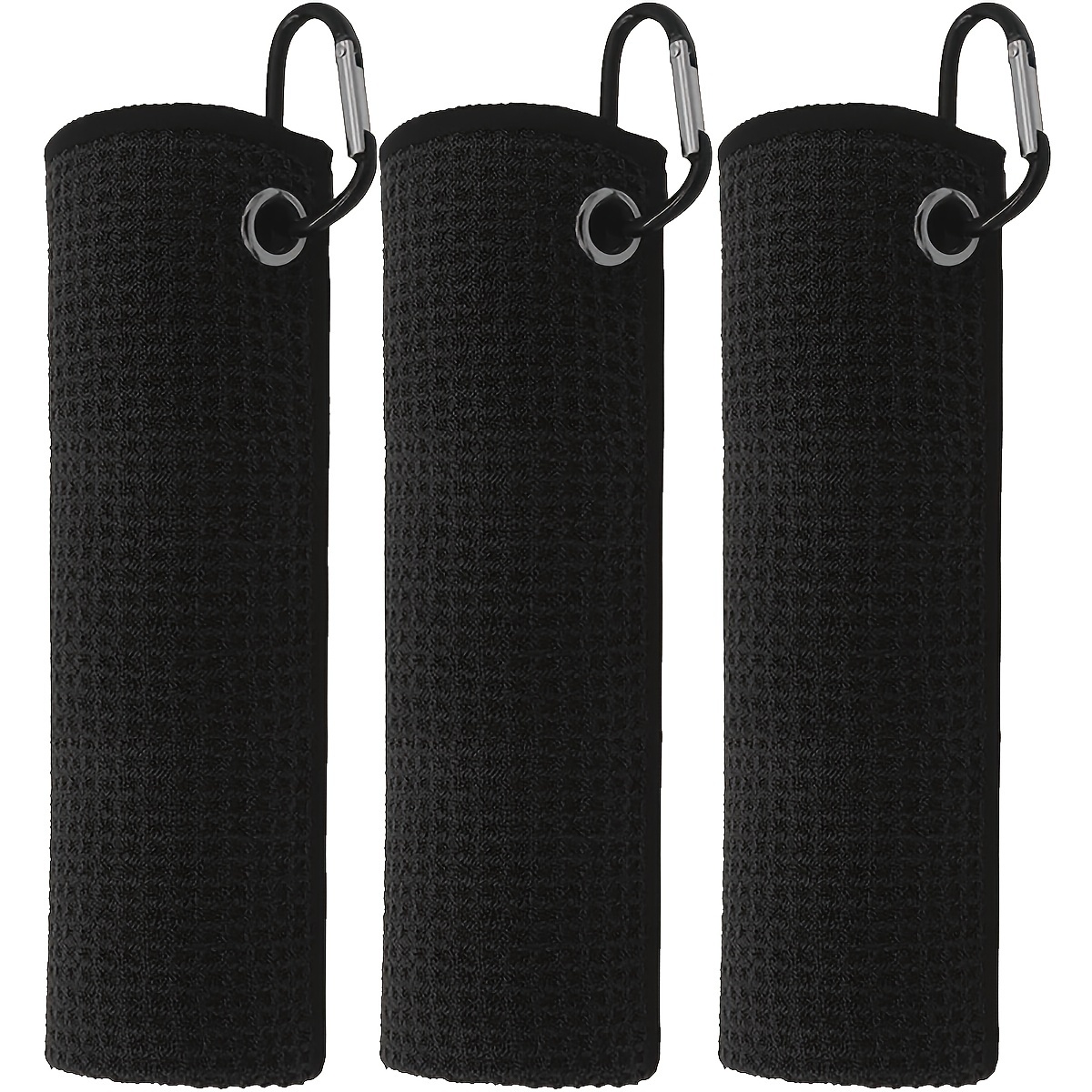 

3pcs Golf Towels, Microfiber Waffle Pattern Golf Towel - Contains Golf Towels In Of Black, Blue And Gray