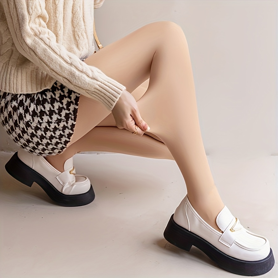 Image of Ladies' Nude Tights - High Elasticity Seamless Design Leg Effect, Perfect For Comfortable Casual Outfits With Skirts For . Solid Color Versatile For Dresses And Suits, Smooth Fabric