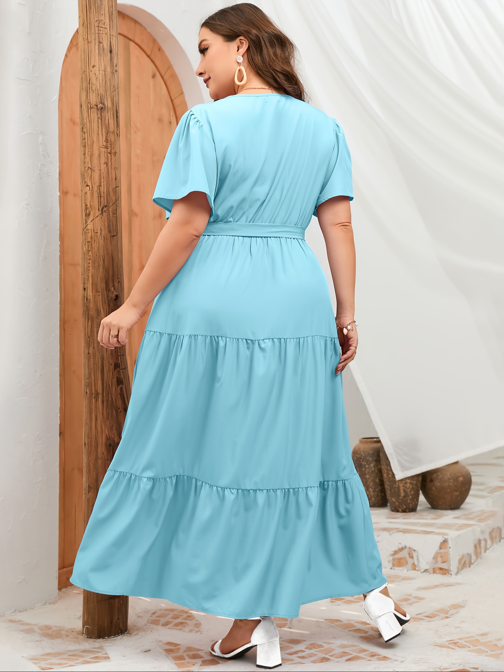 v neck summer maxi dress Light Yellow V-Neck Maxi Dress