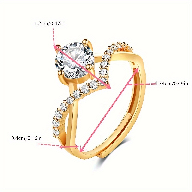 Adjustable Princess Cut CZ Engagement Ring in Rose Gold