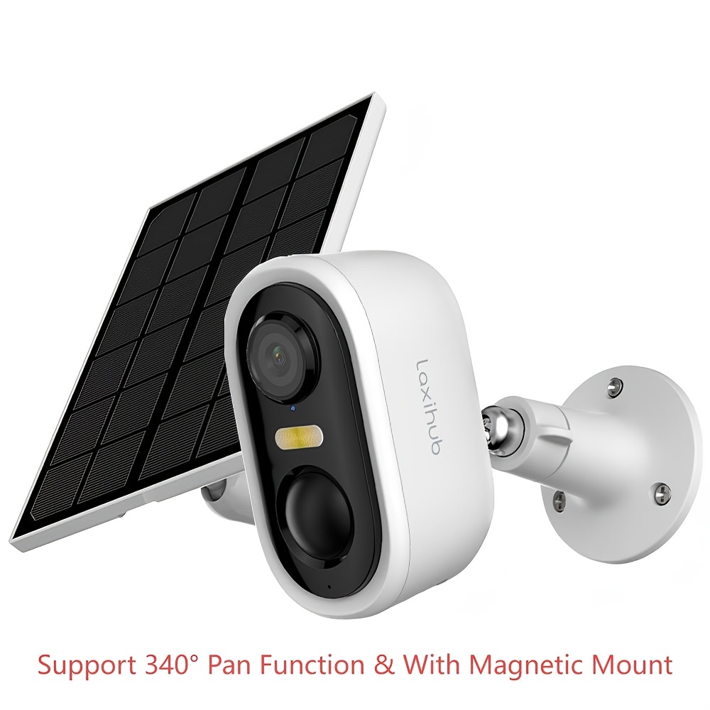 Laxihub Outdoor Security Camera With Magnetic Mount, 3mp Wireless Smart Wifi Cam, Pir Human Detection & Talk, System Suitable For Home, Sd/cloud Storage, Color Night Vision, App Camera