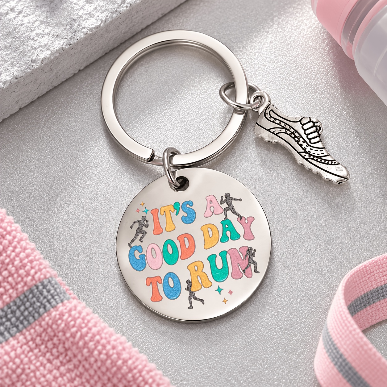 Image of Track And Field Gifts For Runners Women Men Marathon Essentials Cross Country Running Accessories Keychain