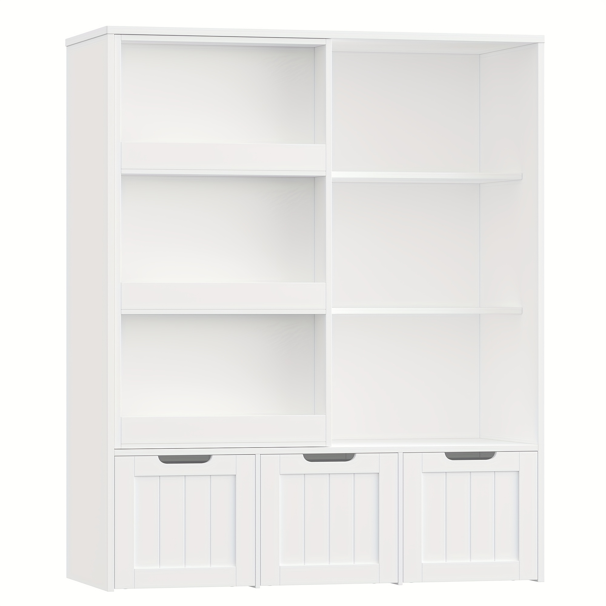 Image of Kealive Chest Of Drawers, Bookshelf With Boxes On Wheels, Bookshelf Storage Shelf Bookcase With And Plastic Boxes White, In 2 Package