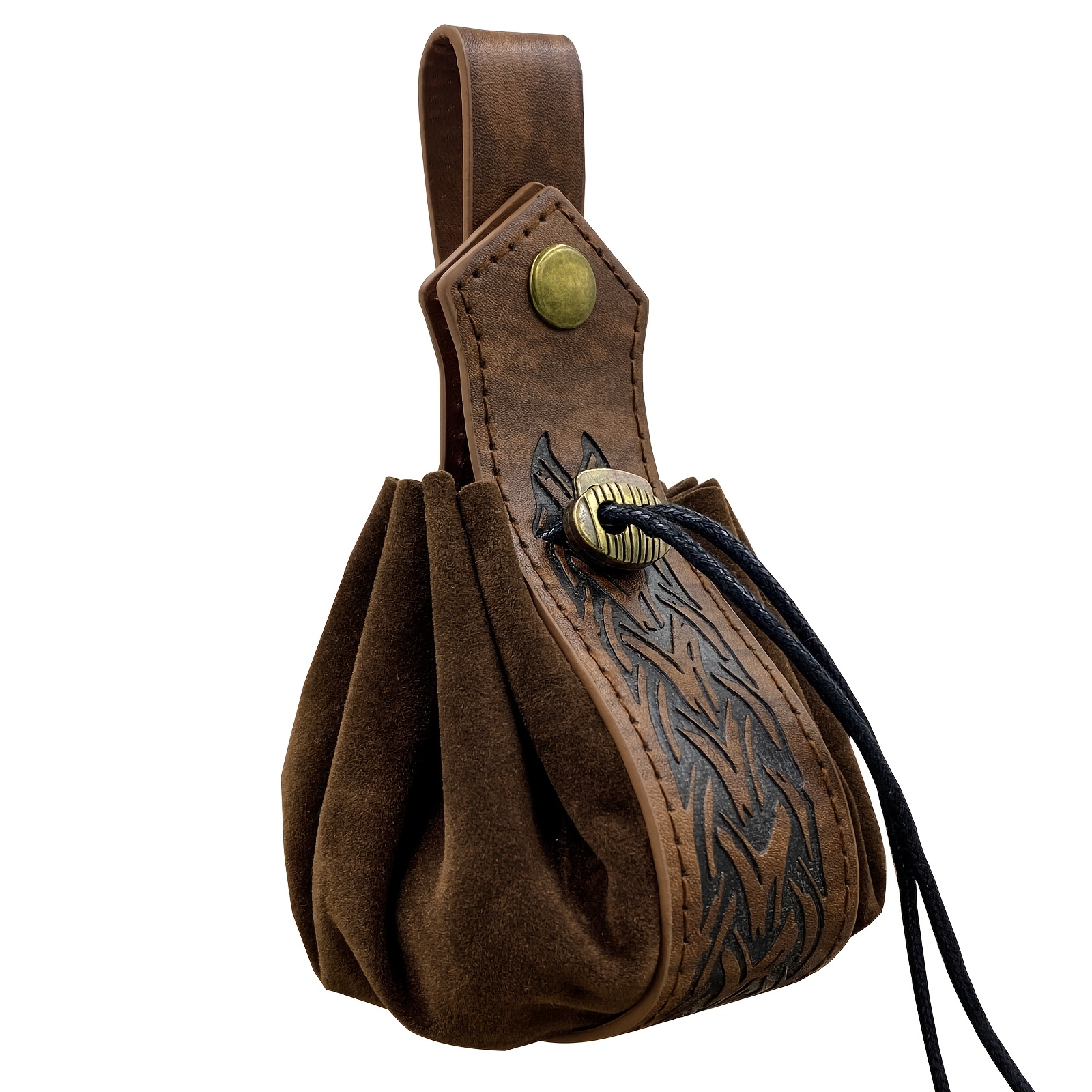 TEMU Viking Style Medieval Pouch Belt Clip Coin Purse Vintage Waist Bag