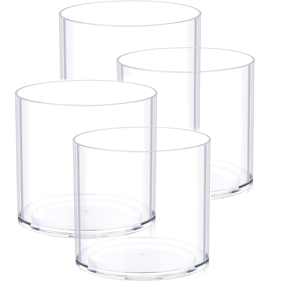 Image of 2/4pcs Acrylic Flower Vase Plastic Cylinder Vase For Centerpiece Decorative Clear Acrylic Cylinder Containers Break Resistant Round For Home Party