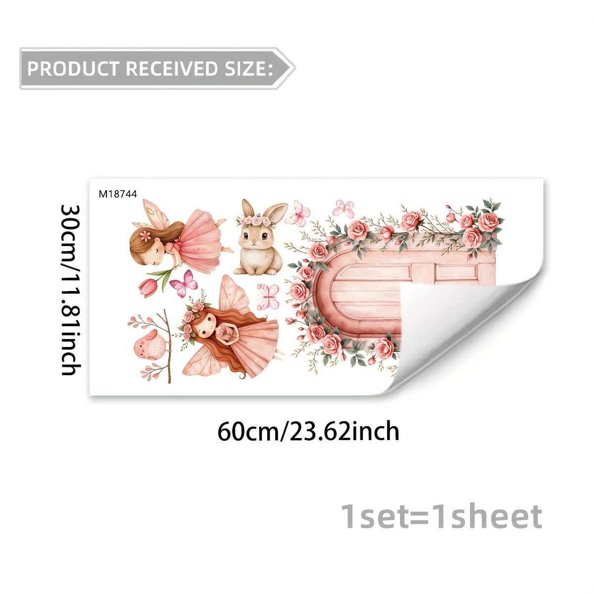 1 Sheet Arch Flower Door Elf Wall Stickers | Pvc Home Decor Stickers For Bedroom, Living Room, Sofa, Entrance Background Decoration