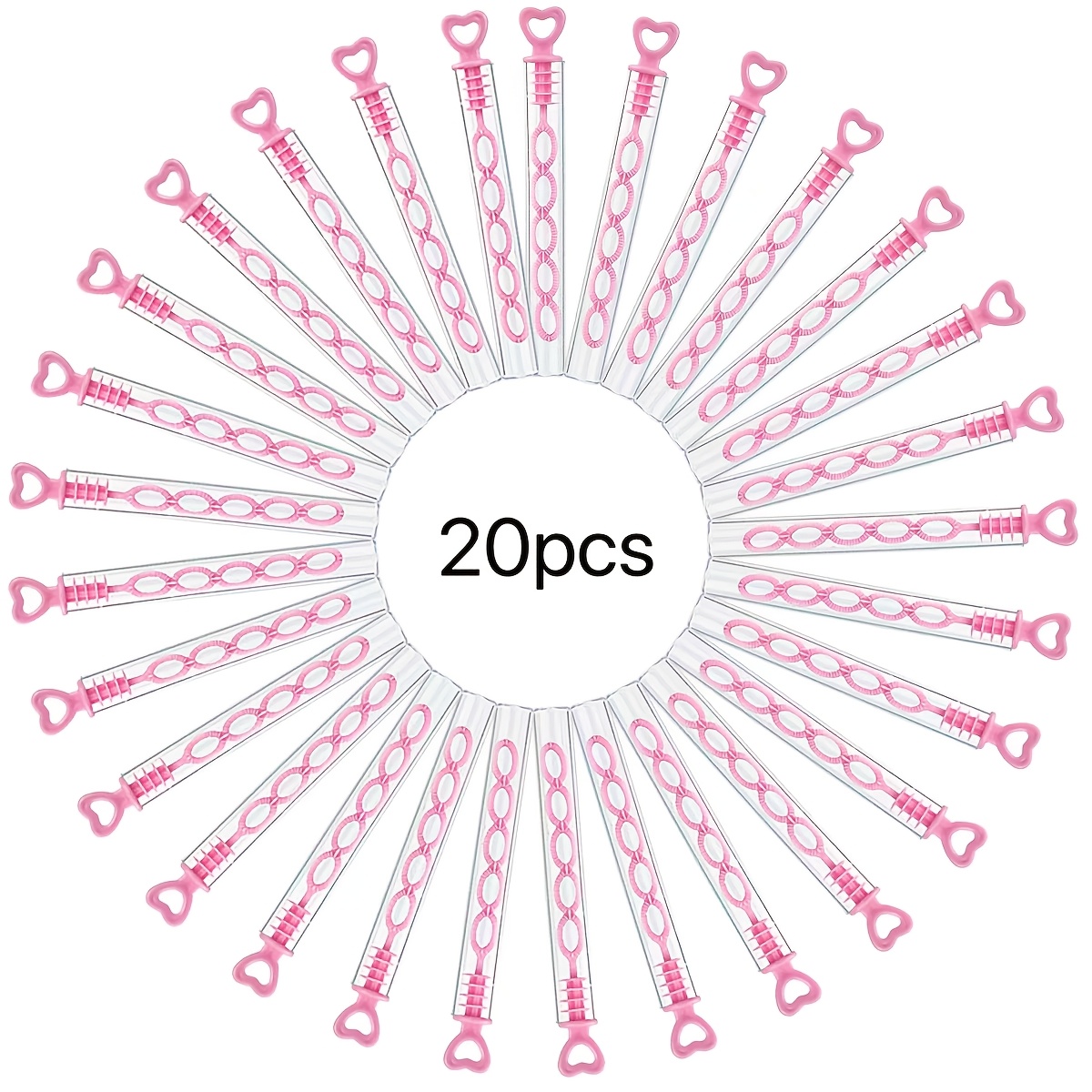 Image of 20pcs/30pcs/50pcs Pink Heart 5-hole Bubble Wands (liquid Not Included) For Kids' Party Favor Bags, Holiday Gathering Supplies, Party Gifts, Toys & Games
