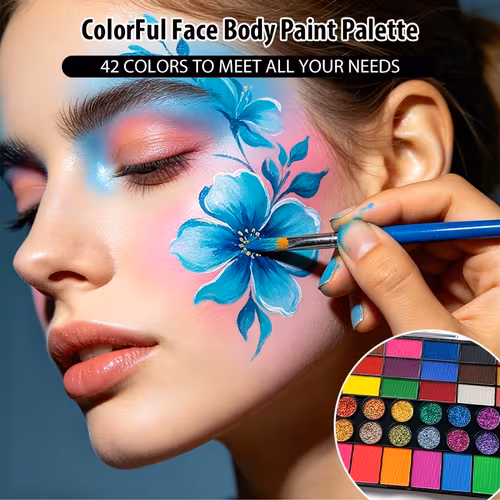 42 Color Face Paint Palette Water Soluble