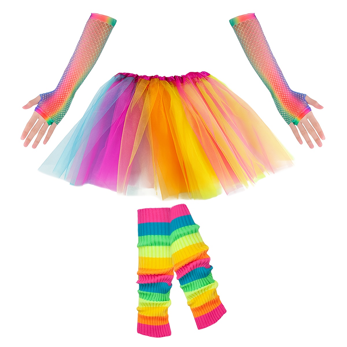 3pcs   Layered Tutu Skirts - Layered Rave Costume Skirts with Pastel to Neon Gradient Colors (Pink, Orange, Yellow, Green, Blue, Purple, Red, Black, White, Teal), for Halloween, Christmas, Dance Performances, Parties - Easy to Style &  , Festive Attire, Vibrant Gradient Design,  , Performance Wear, Festival  , Tutu For Woman, Costume For Woman/girl, Costume Women, Dress Up, Theme Party, Halloween Costume