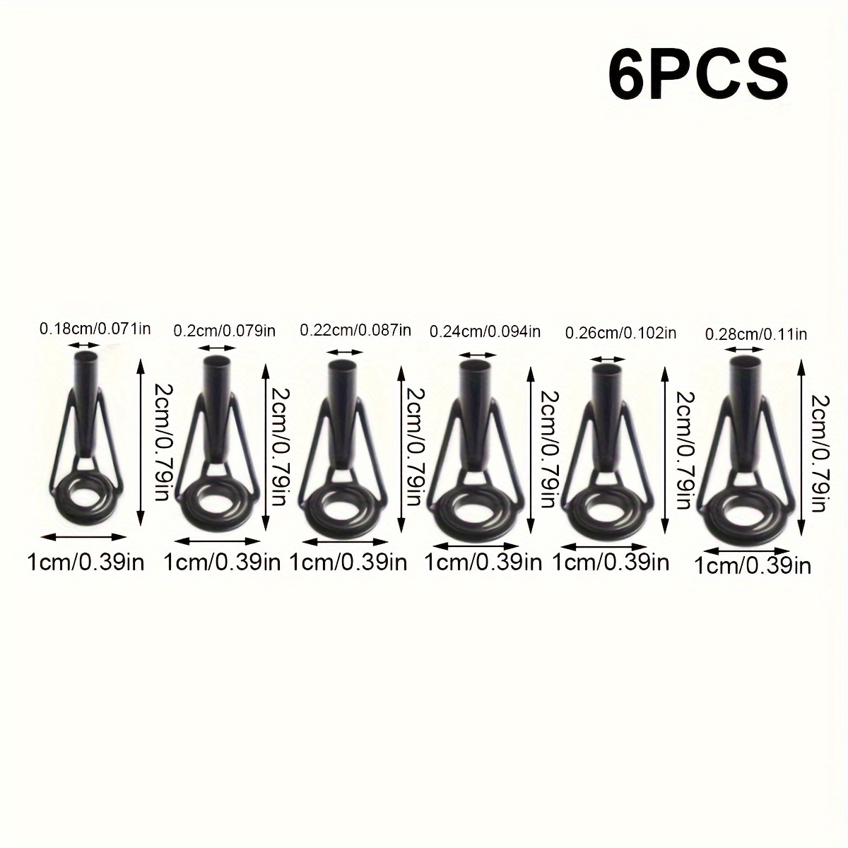 Image of 6pcs Different 6 Sizes Durable Fishing Rod Tip Repair Kit With Stainless Steel Ceramic Guides - Replacement Additions For Fishing Experience. Gift For Halloween And Christmas