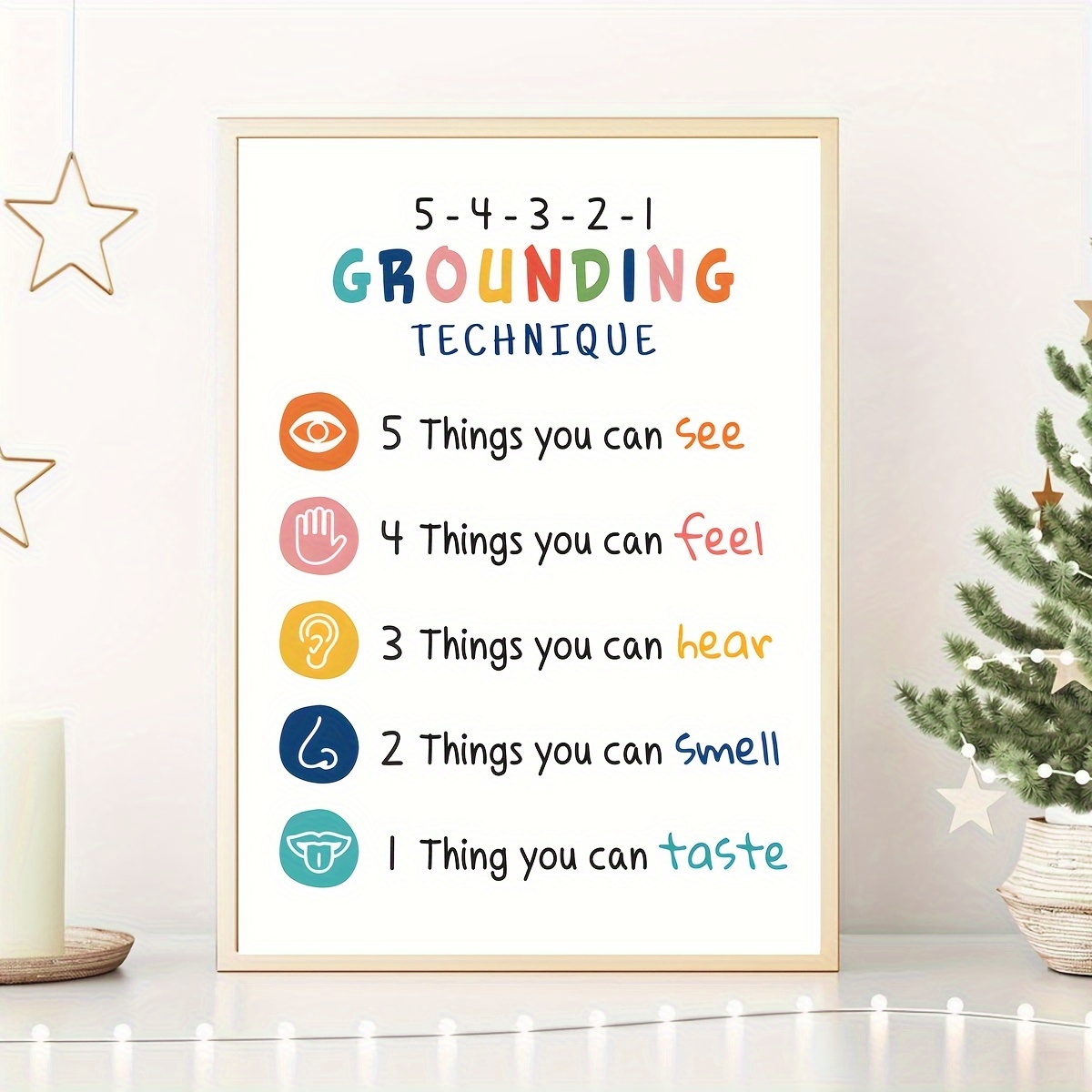 Anxiety Grounding Technique Canvas Wall Art Print Decor - Temu