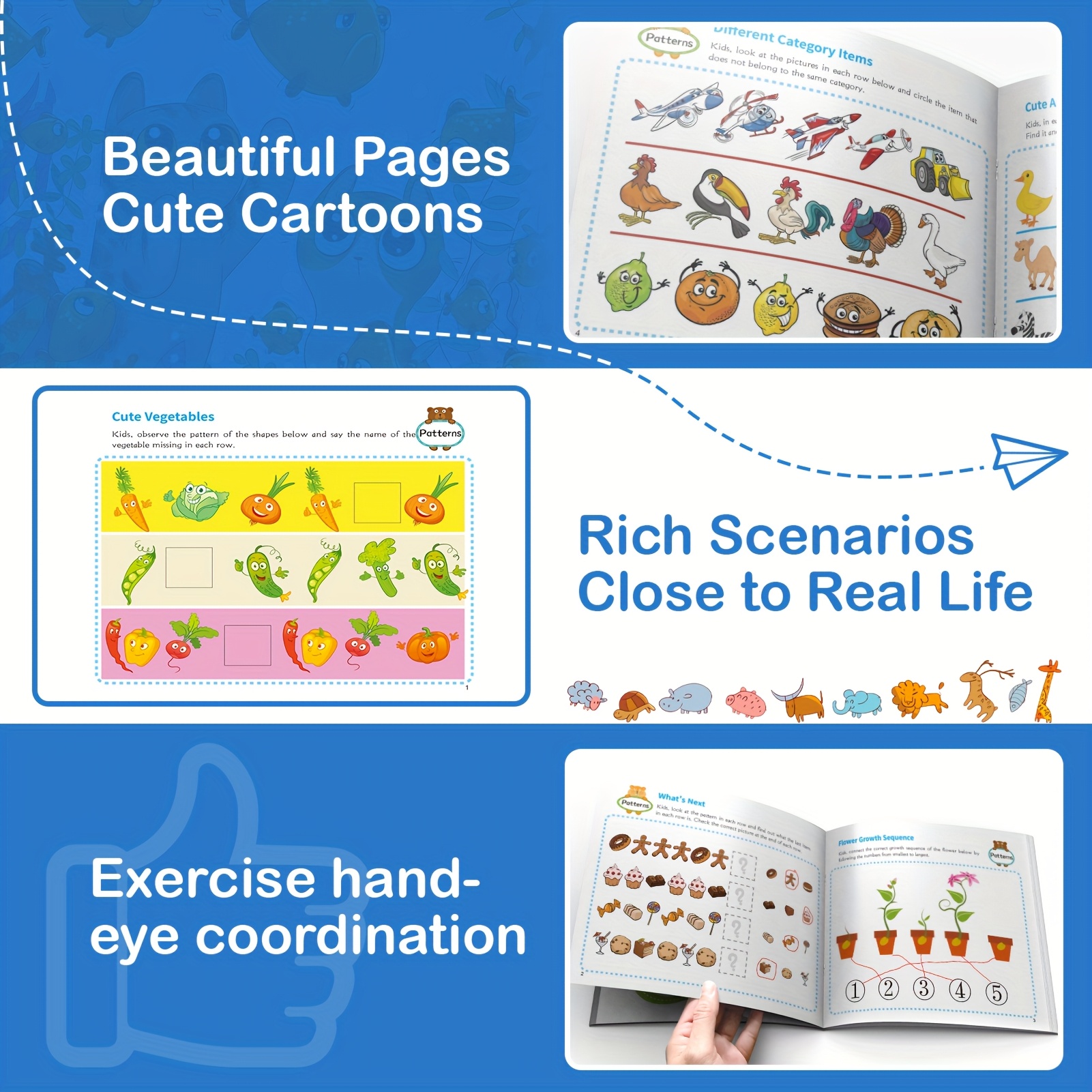 [1pc Fun English Learning Book] Fun English Books about Patterns And Regulations to Boost Kids' Concentration - Enhance Education And Creativity.