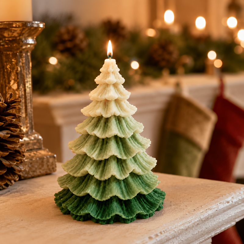 TEMU Moule en silicone de couche de sapin de Noël pour la fabrication de bougies, d'ornements en résine et d'artisanat en - Moule de fêtes polyvalent