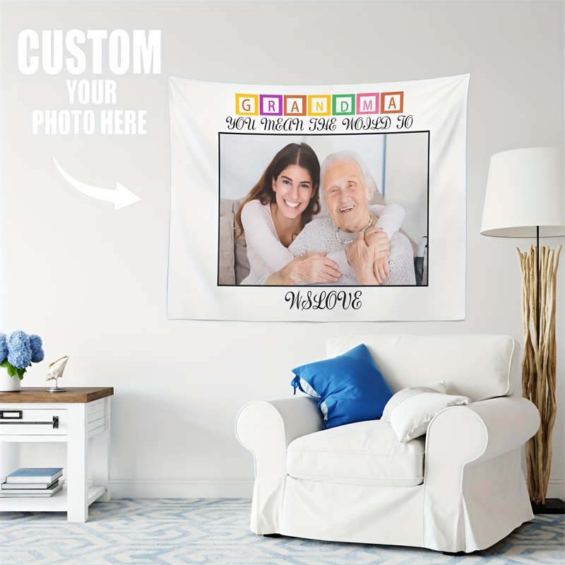 

Custom Photo Tapestry - Personalized Family & Couple Wall Art, Perfect For Wedding Keepsakes & Home Decor, Soft Polyester, Horizontal Orientation