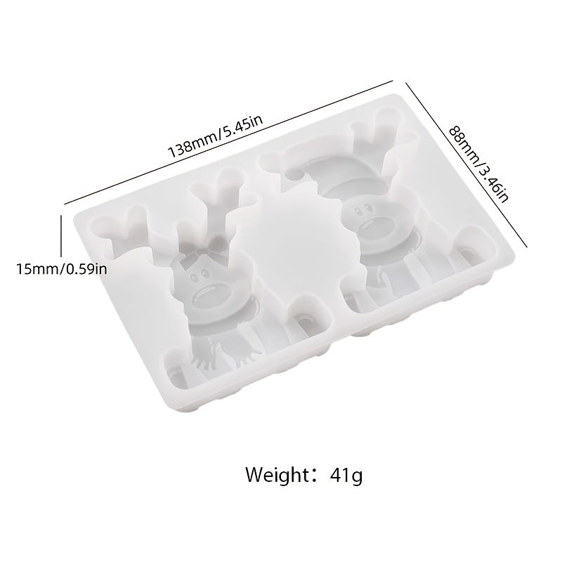 TEMU Christmas Reindeer Figurine Silicone Mold 2pcs Decorative Deer Ornament Molds Cement Plaster Clay Mold Epoxy Resin Craft Casting Scarf Bow Hat
