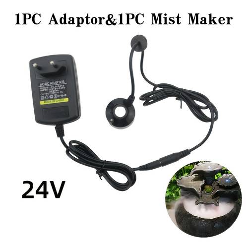 1Set Soundwave technology Humidifier Mist Maker Fogger Nebulizer Water Fountain Pond Atomizer Head Air Diffuser with EU Plug, 24V, Plastic Material, Plug Powered, 220-240V Operating Voltage, No Battery Required, for Pond, Garden, Lawn, and Garden Care
