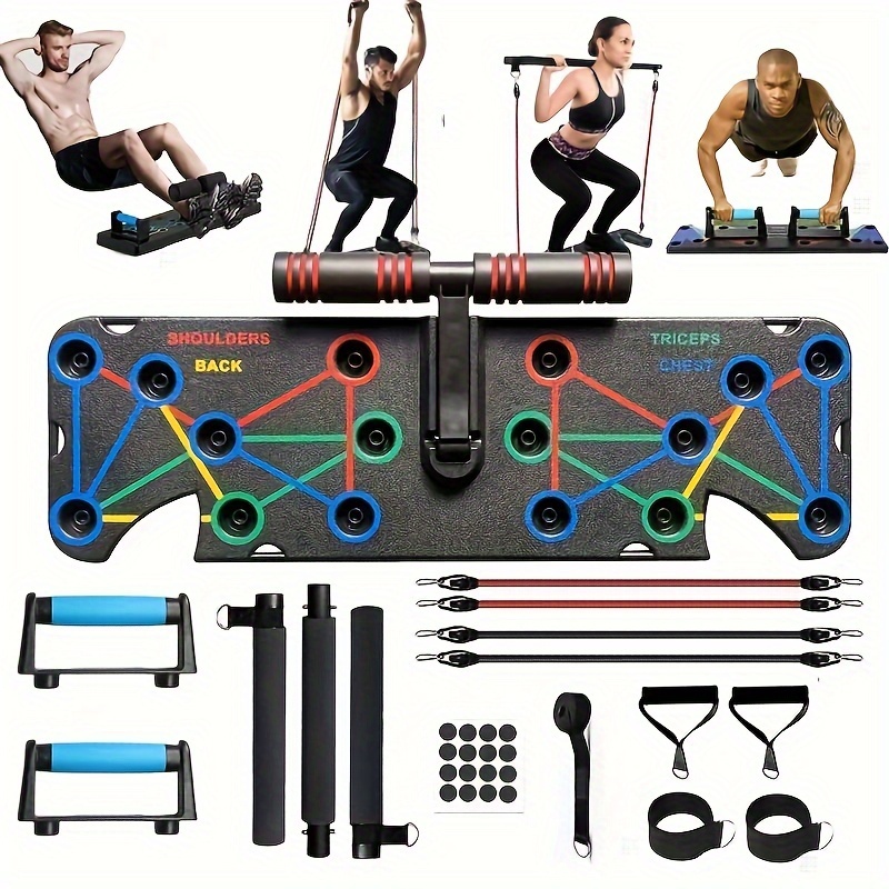 1pc Multifunctional Foldable Fitness Stand - Ergonomic, Chest & Abdominal Muscle Training, Upper Limb Strengthening with Elastic Rope, Ideal for Home Fitness & Gift for Enthusiasts
