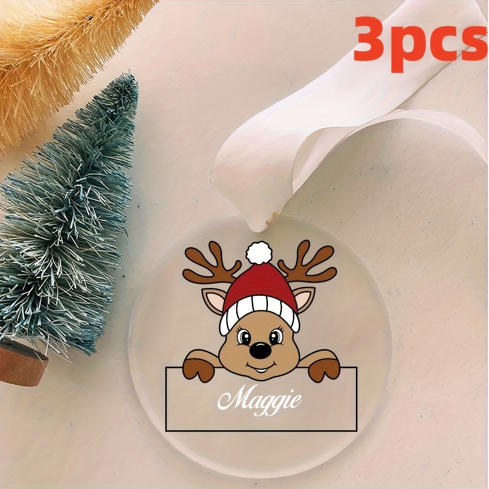 TEMU 1/3pcs Of Custom Acrylic Decorations, Personalized Pendants, Creative Christmas Gifts, Christmas Tree Ornaments, Holiday Decorations, Bag And