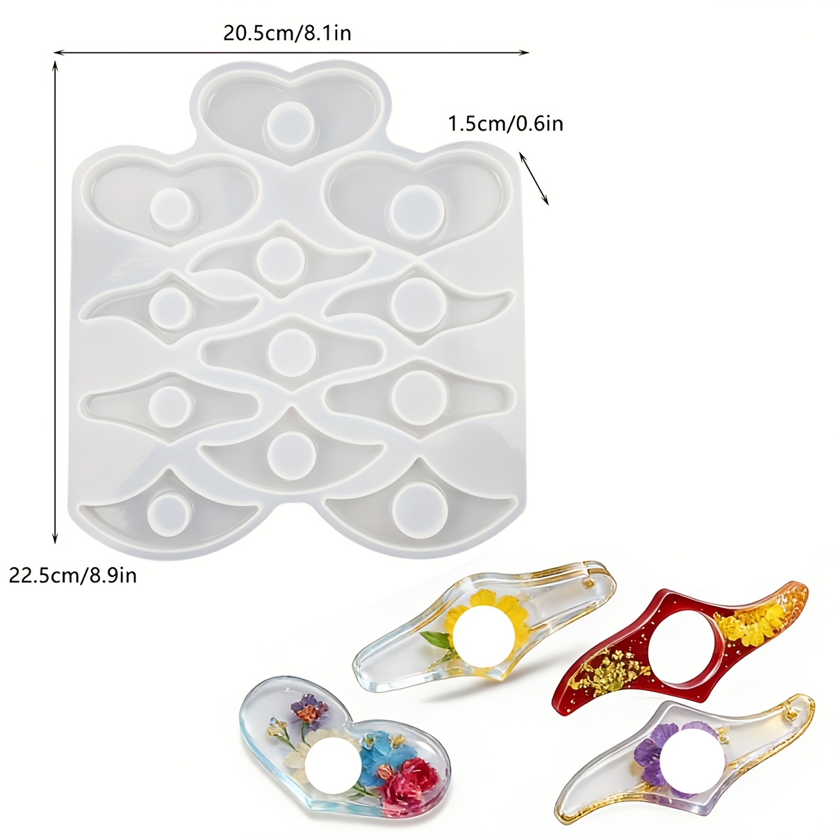 TEMU 1pc A Resin Bookmark Clip Mold, Featuring A 12- Design For Casting Epoxy Resin Bookmarks, Thumb-shaped Page Markers, Music Sheet Holders, And